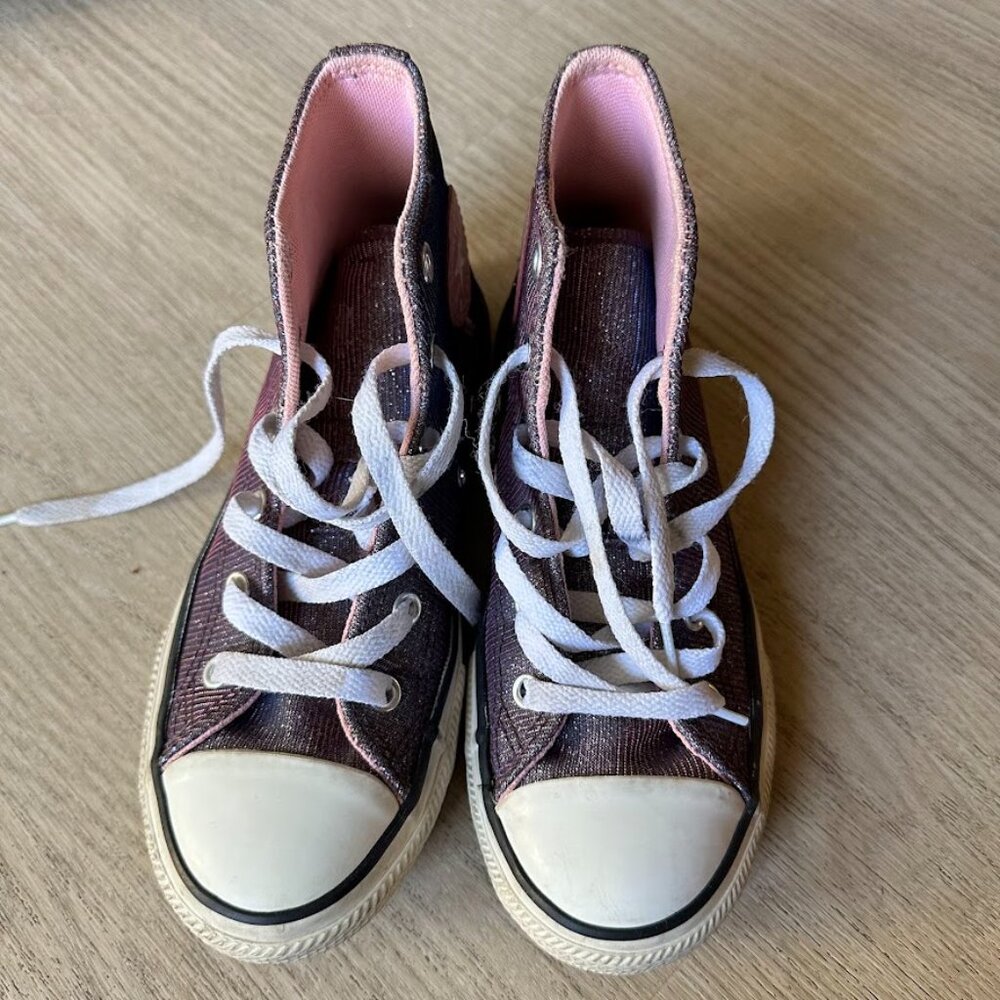 Converse Chuck Taylor All Star Hi Little Kids' Shoes Coastal Pink-Silver SIZE 1